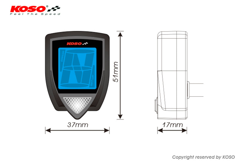 KOSO Super Slim Style Gear Indicator Universal Black