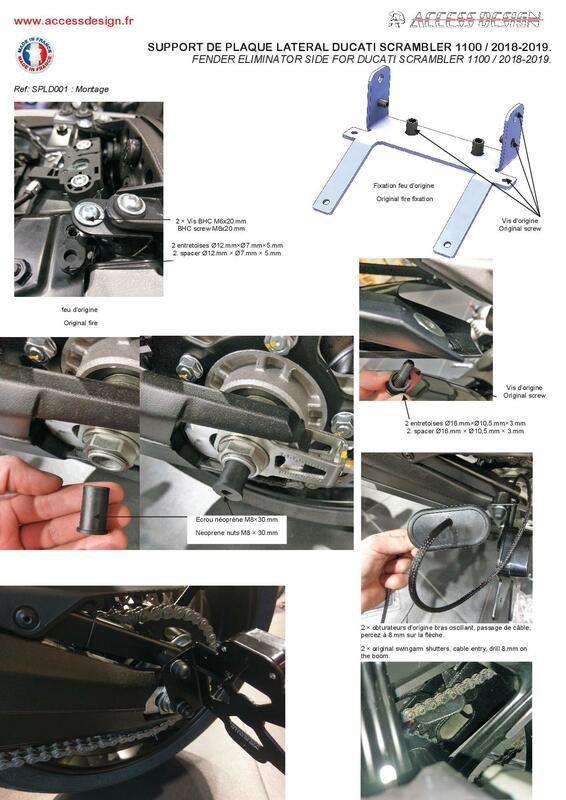 ACCESS DESIGN Side License Plate Holder Black Ducati Scrambler 1100