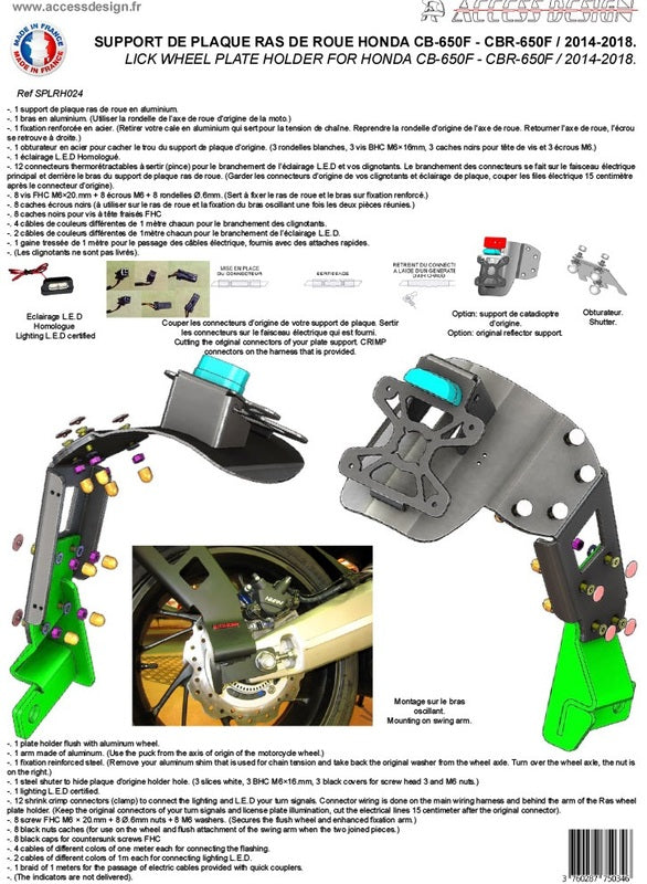 ACCESS DESIGN ''Wheel Fitted'' License Plate Holder Black Honda CB650F