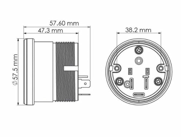 KOSO HD-02V Volt Meter Black
