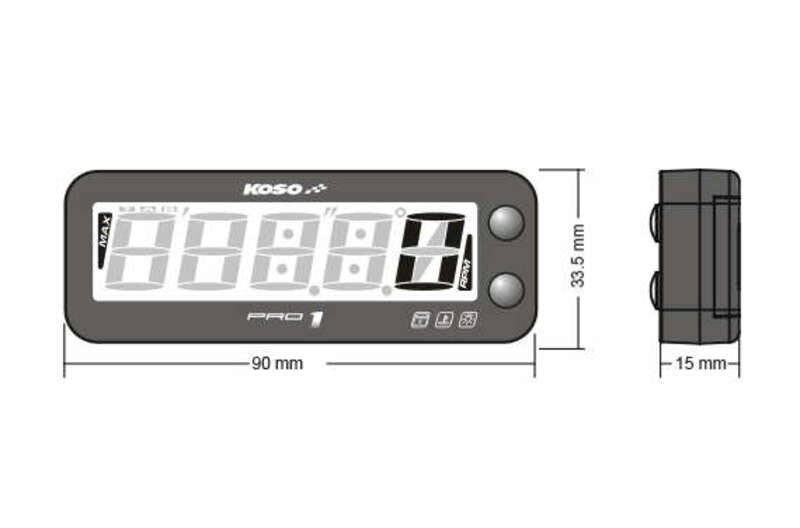 KOSO Pro-1 Rev-Counter LCD Multifunction Black