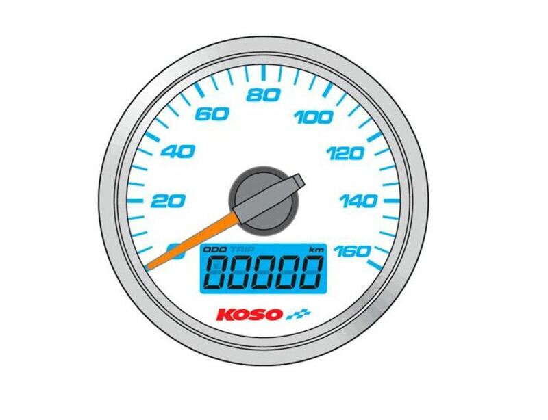 Koso D48 speedometer white background GP Style