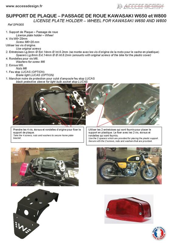 ACCESS DESIGN Wheel Arch Plate Holder Black Kawasaki W800