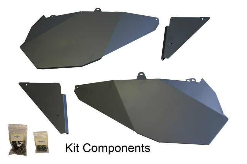 DRAGONFIRE Aluminium Door panel + mounting kit - Black Polaris - 1073783