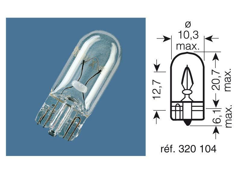 OSRAM Original Line W3W Light Bulbs 12V 3W - x10