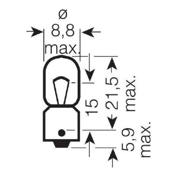 OSRAM Original Line T5W Light Bulbs 12V 5W - x10