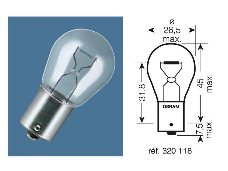 OSRAM Original Line P21W Light Bulbs 12V 21W - x10