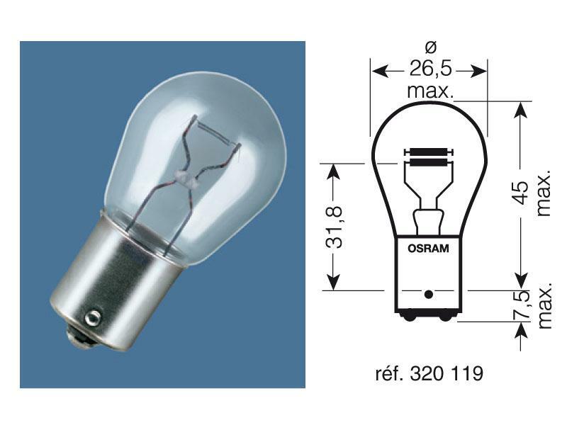 OSRAM Original Line P21/5W Light Bulbs 12V 21/5W - x10