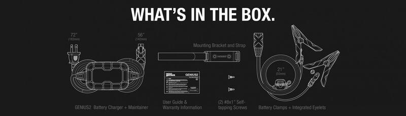 NOCO Genius2 Smart Battery Charger Clamps with Integrated Eyelets 6/12V 2A
