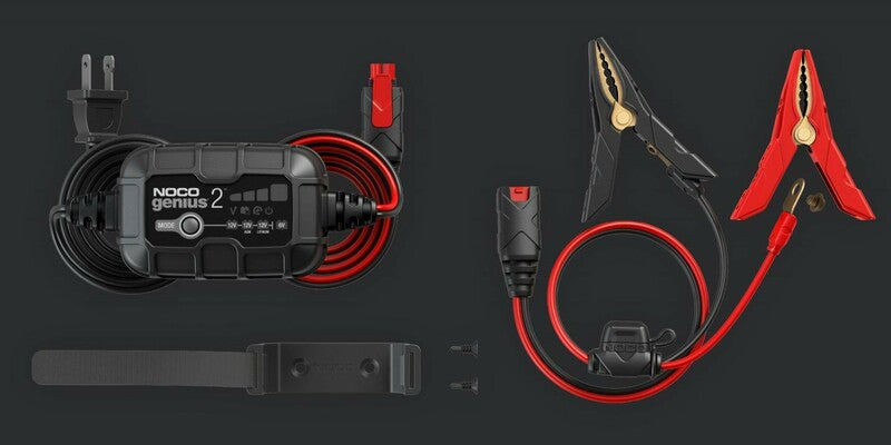 NOCO Genius2 Smart Battery Charger Clamps with Integrated Eyelets 6/12V 2A