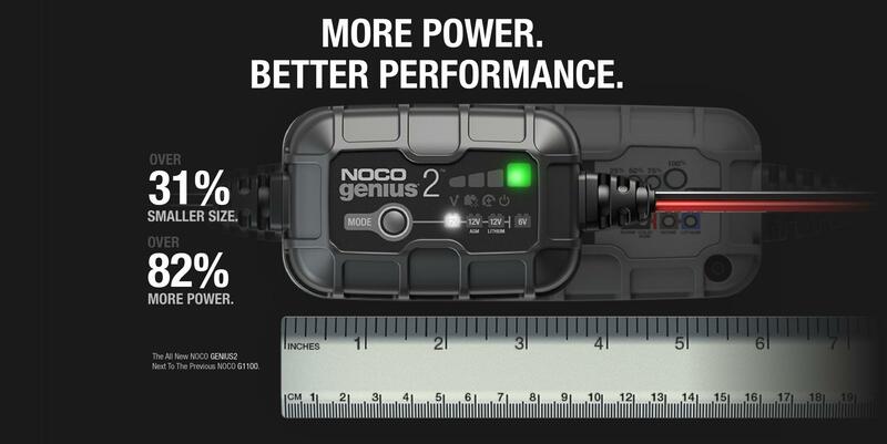 NOCO Genius2 Smart Battery Charger Clamps with Integrated Eyelets 6/12V 2A