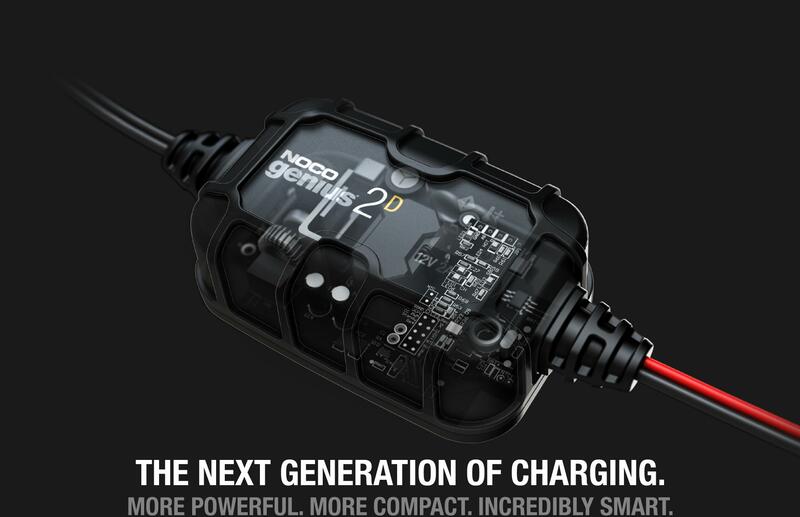 NOCO Genius2 Smart Battery Charger Clamps with Integrated Eyelets 6/12V 2A