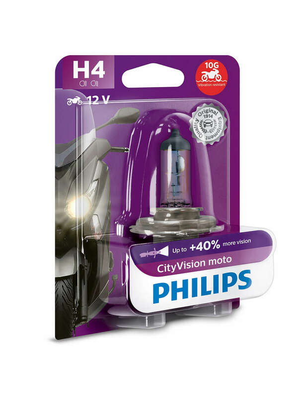 PHILIPS H4 CityVision Moto Light Bulb 12V/60/55W - x1