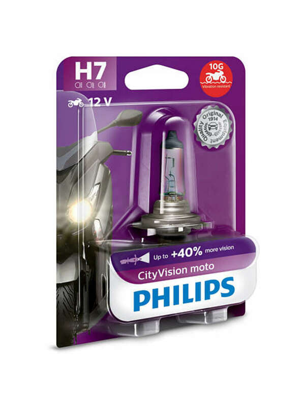 PHILIPS H7 CityVision Moto Light Bulb 12V/55W - x1