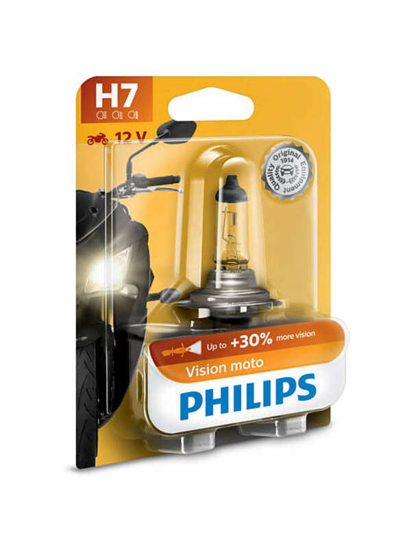 PHILIPS H7 Vision Moto Light Bulb 12V/55W - x1