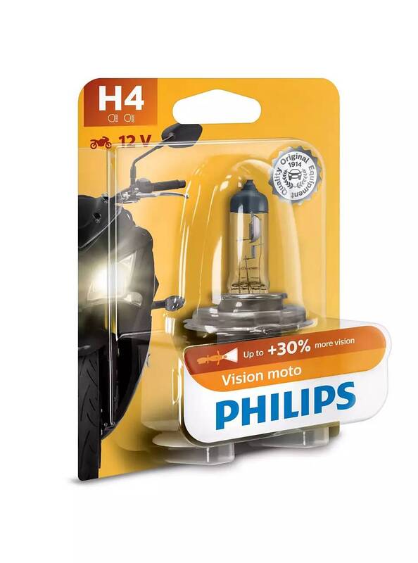PHILIPS H4 Vision Moto Light Bulb 12V/60/55W - x1