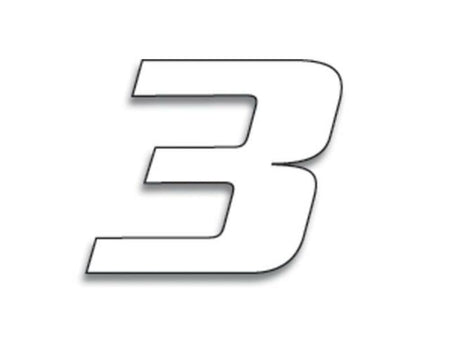 BLACKBIRD Race Number 3 20x25cm White