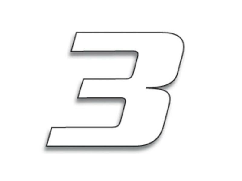 BLACKBIRD Race Number 3 20x25cm White