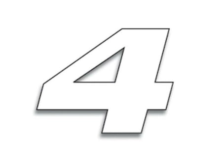 BLACKBIRD Race Number 4 20x25cm White