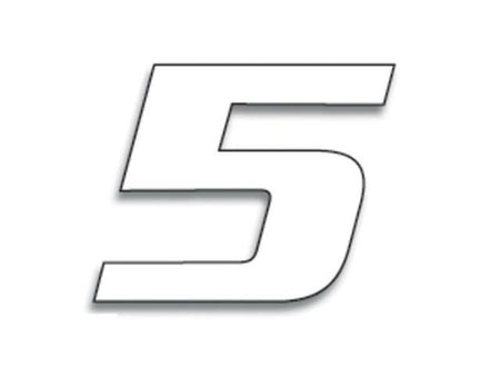 BLACKBIRD Race Number 5 20x25cm White