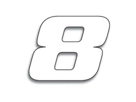 BLACKBIRD Race Number 8 20x25cm White