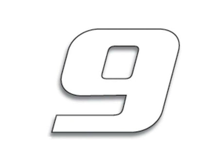 BLACKBIRD Race Number 9 20x25cm White