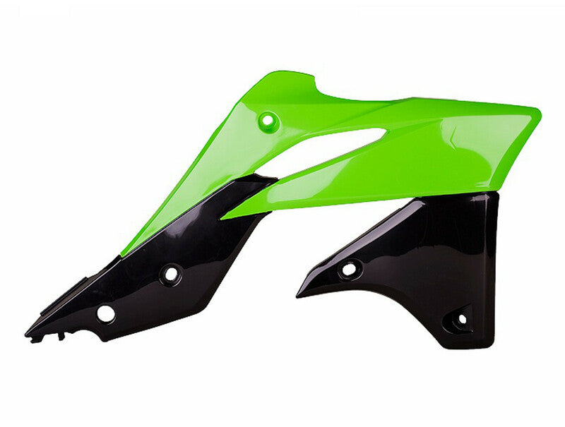 POLISPORT Radiator Covers OEM Color Green/Black Kawasaki KX250F