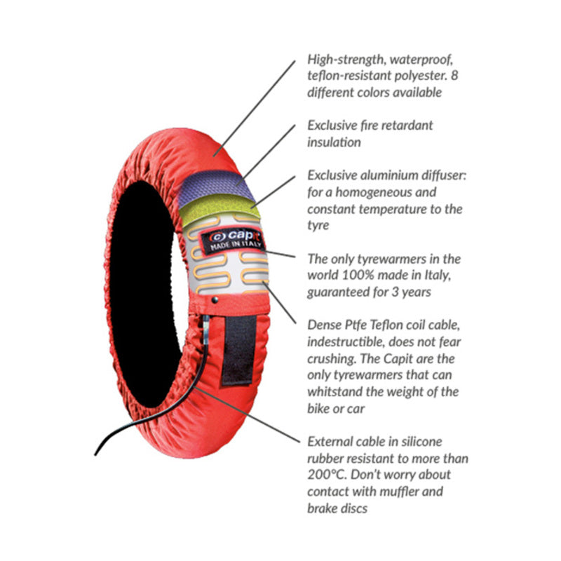 CAPIT Suprema Spina Tirewarmers Red Size M/XXL