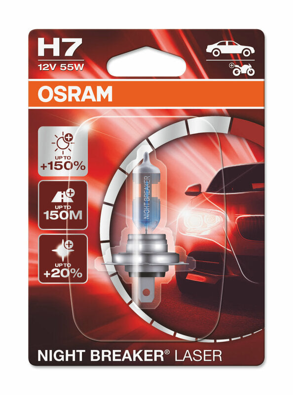 OSRAM H7 Night Breaker Laser Light Bulb 12V 55W PX26d - 1 piece