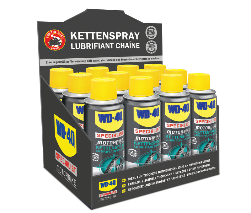 WD 40 SpecialistÂ® Motorbike Dry Conditions Chain Lube - Spray 100ml X12