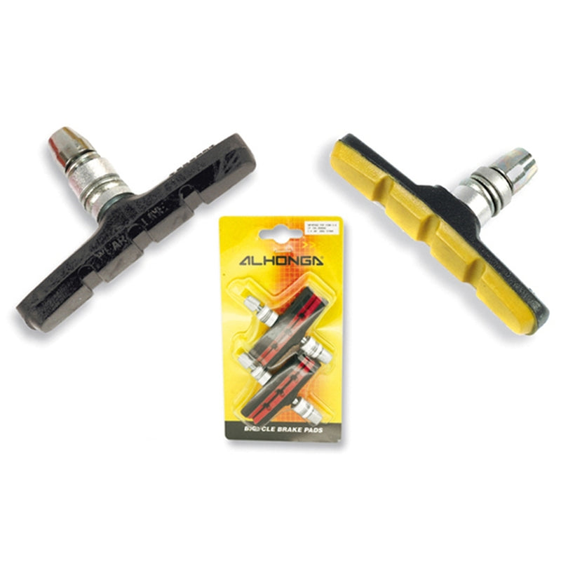 ALHONGA Full Shoe Brakes Set (Front + Rear) V-Brake System - Black