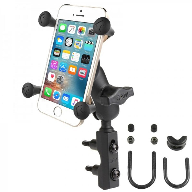 RAM MOUNTSÂ X-GripÂ® Short Arm Phone Holder with Brake/Clutch Reservoir U-Bolt Base