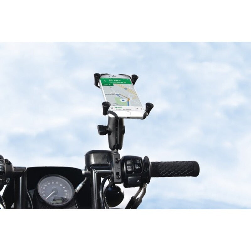 RAM MOUNTSÂ X-GripÂ® Medium Arm Phone Holder with Brake/Clutch Reservoir U-Bolt Base - Large Phones
