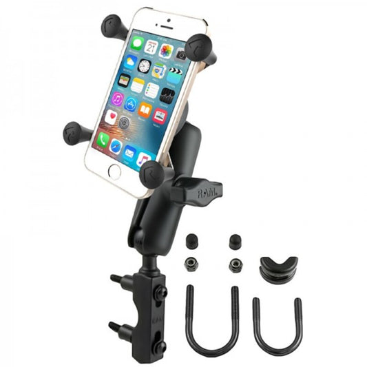 RAM MOUNTSÂ X-GripÂ® Medium Arm Phone Holder with Brake/Clutch Reservoir U-Bolt Base