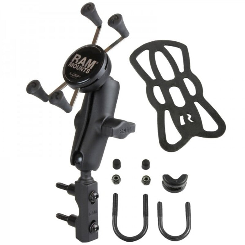 RAM MOUNTSÂ X-GripÂ® Medium Arm Phone Holder with Brake/Clutch Reservoir U-Bolt Base