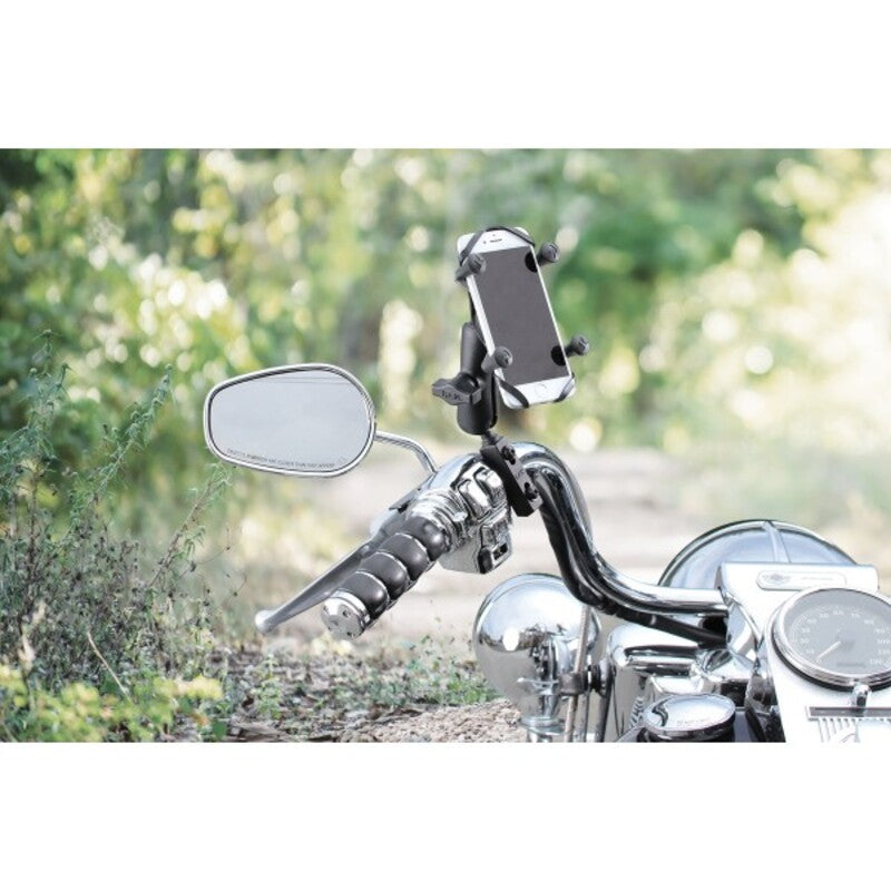 RAM MOUNTSÂ X-GripÂ® Medium Arm Phone Holder with Brake/Clutch Reservoir U-Bolt Base