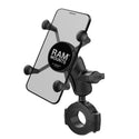 RAM MOUNTS X-Grip® Kurzarm-Telefonhalter mit großer Lenkerbasis