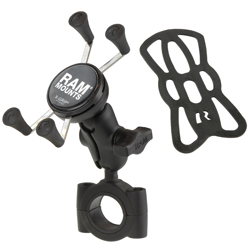 RAM MOUNTSÂ X-GripÂ® Short ArmÂ Phone Holder with Large Handlebar Base