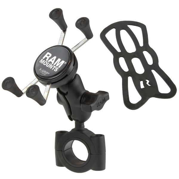 RAM MOUNTS X-Grip® Kurzarm-Telefonhalter mit großer Lenkerbasis