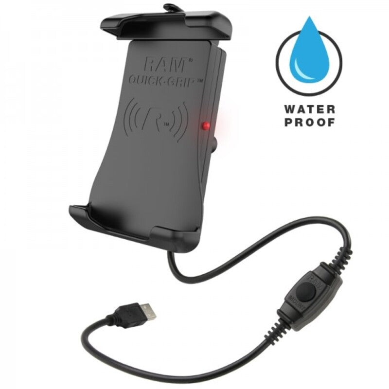 RAM MOUNTSÂ Quick-Gripâ„¢Â Waterproof Wireless Charging Phone Holder - B Size Ball