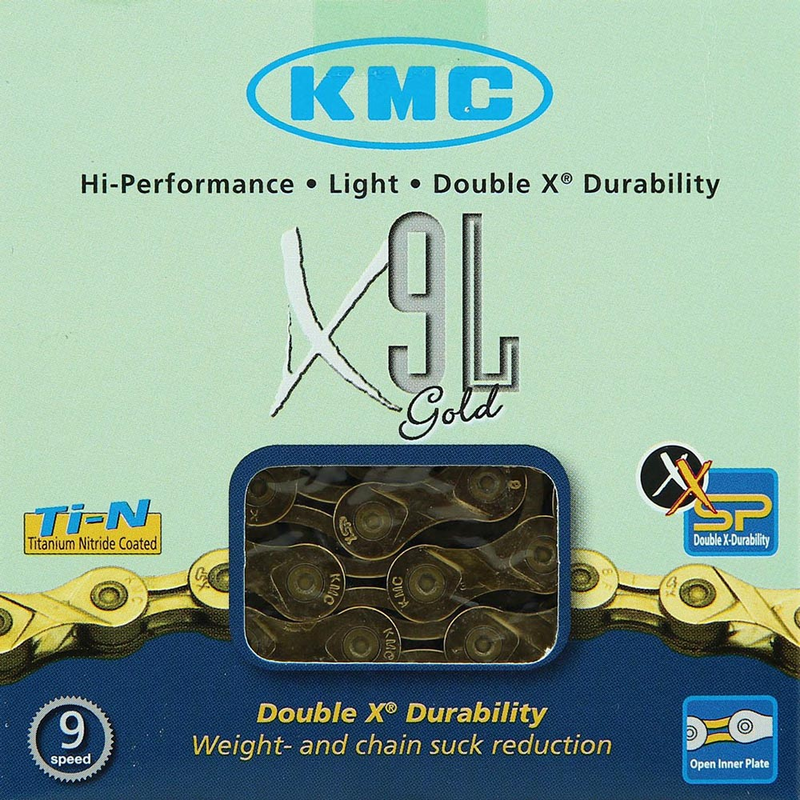 KMC chain X9 9 speeds 114L gold