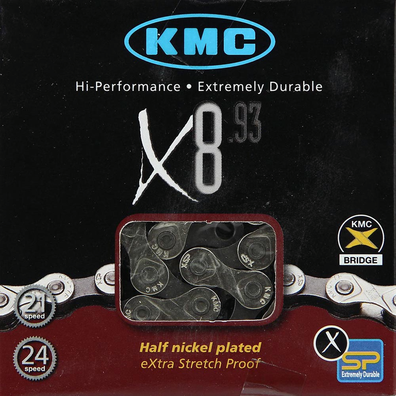 KMC chain X8 6/7/8 speeds 114L silver/gray