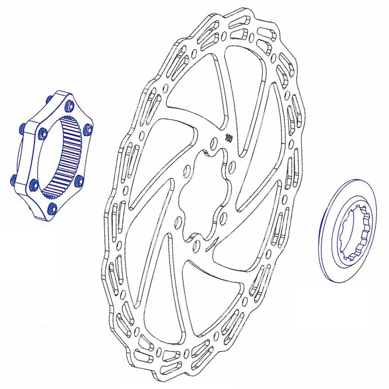 ALHONGA Center Lock Adaptor W/Lock Ring. Black