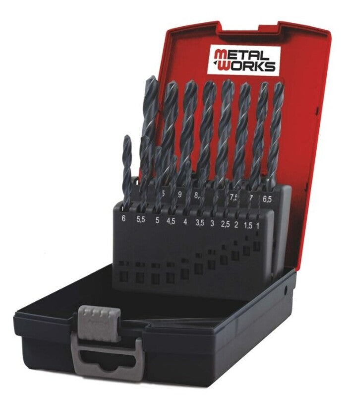 METALWORKS Set of 19 Laminated Drills