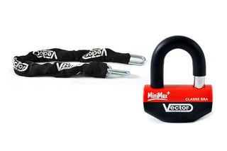 VECTOR Anti-Theft Kit - Security Chain 1.10m + MiniMax+ Padlock/Disc Lock