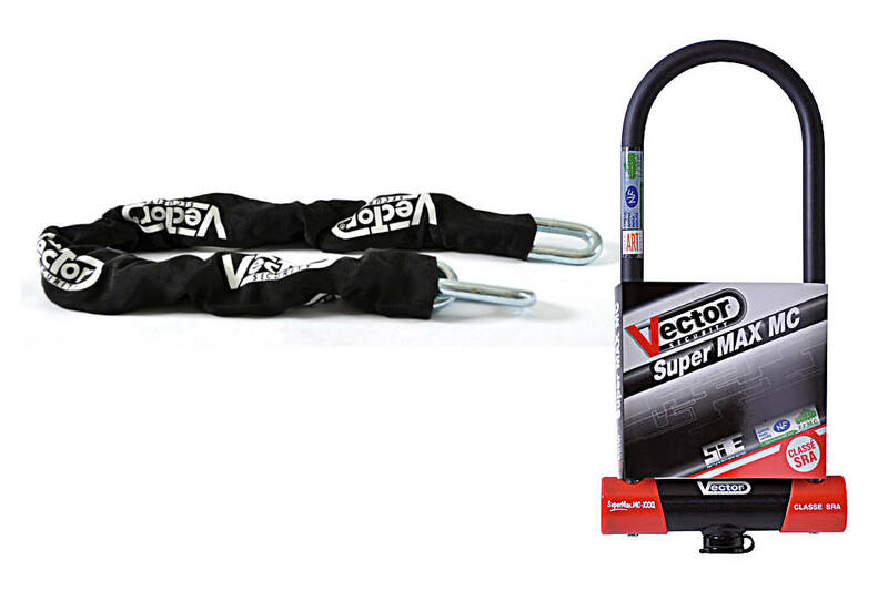 VECTOR Anti-Theft Kit - Security Chain 1.30m + MC Super MAX XXXL U-lock