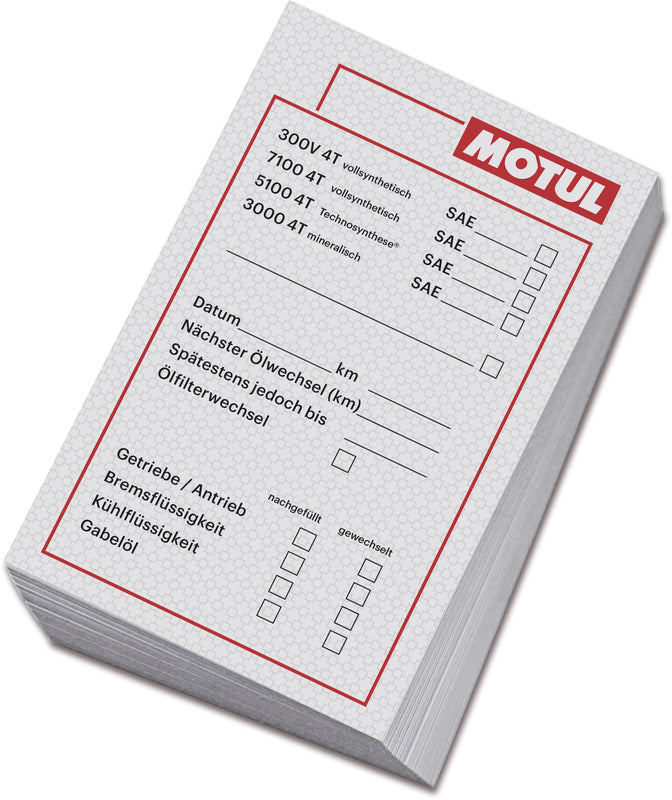 MOTUL Oilchange Stickers 50pc