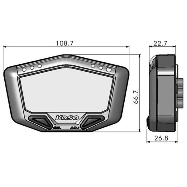 Koso DB02R universal multi-function digital meter