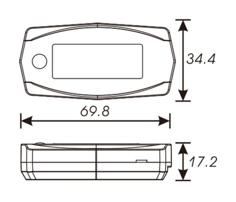 Koso Mini Style universal hours counter and rev counter