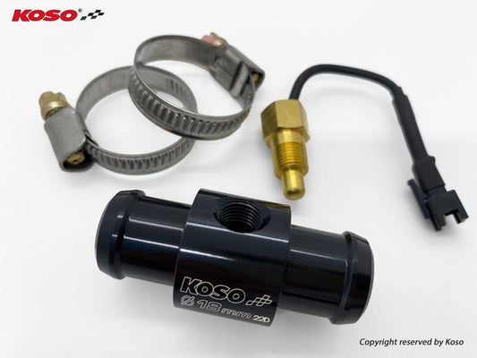 Koso water temperature sensor adapter for Ã˜18mm hose